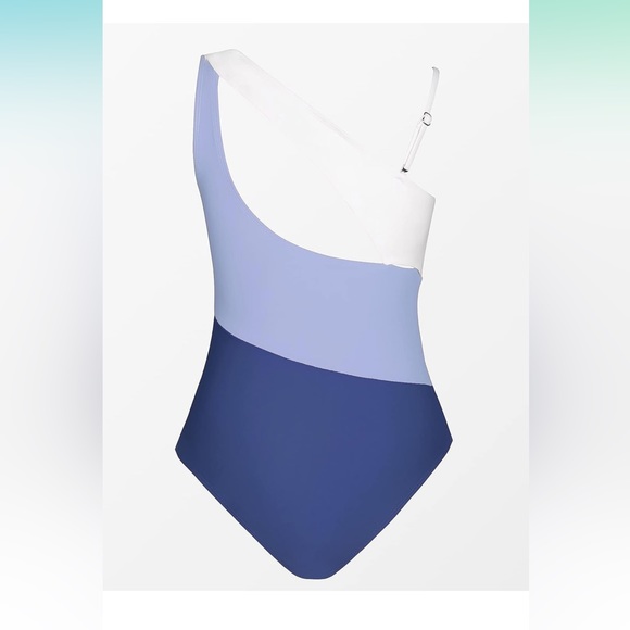 🛍️NWT Cupshe Blue and White One Piece Swimwear with Color Block Design XL - Picture 2 of 9